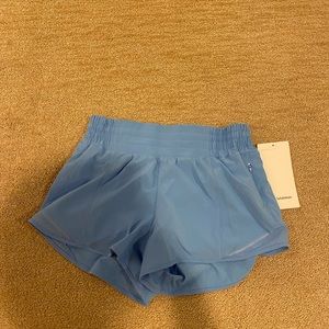 Blue Lululemon hotty hot High Rise shorts 2.5", new with tags, size 6